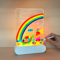 Tableau de Dessin LED Créatif HFL F10 avec Stylos Acryliques Effaçables et Support Lumineux – Tableau d'Écriture Unisexe pour Étudiants