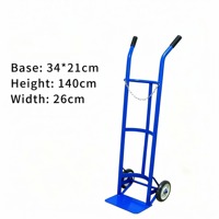 Carretilla de Mano Industrial Plegable de Metal de 2 Ruedas para Carga Pesada, para Mudanzas en Almacenes y Transporte en Fábricas