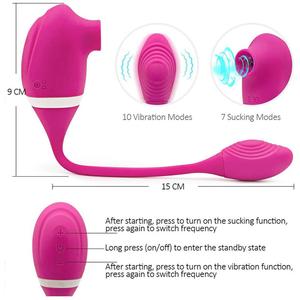 Jouet sexuel rose suceur clitoridien, stimulateur vibrant pour femmes, jouets sexuels pour adultes avec 10 modes pour le plaisir de la femme - Product Image 6