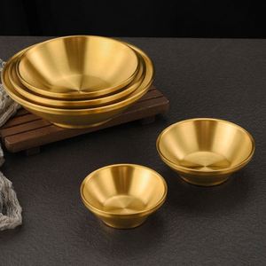 Stainless Steel Salad Fruit Bowl Barbecue Restaurant Soy <b>Sauce</b> Seasoning Bowls 10/12/14/16/18/20/22cm Gold Ice Cream Bowl - Product Image 4