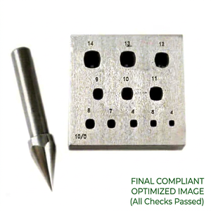 Stainless Steel Tapered <b>Engraving</b> <b>Tool</b> with 11-Hole Bezel Block and Bowed Edges for Jewelry Making DIY - Product Image 1