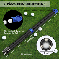 Tube collecteur de balles de Golf Durable de vente chaude tenir 20 balles en alliage d'aluminium détachable balle de Golf Retriever