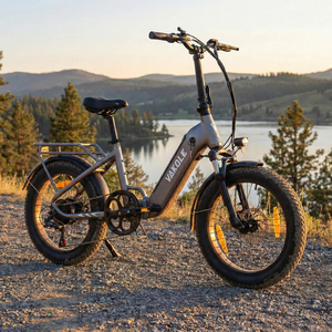 Vélo électrique pliable Vakole VT4 gris 250W en alliage d'aluminium, 20x3.0, pour trajets urbains, batterie au lithium 36V 13Ah, moteur sans balais, 7 vitesses - Product Image 6