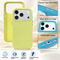 Étui de chargement magnétique sans fil anti-traces de doigts en grain de litchi de luxe couleur macaron doux pour iPhone 18 17 16 15 Pro Max 17 Air