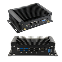 Ordinateur serveur industriel sans ventilateur avec processeur Intel, boîtier mini PC industriel DB9 COM, module SIM 3G/4G, 2 LAN, 8 USB, HD VGA, barebone