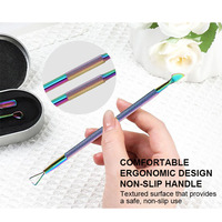 Pousse-cuticules professionnel double face en acier inoxydable pour manucure, outil de suppression des peaux mortes et nettoyeur d'ongles pour nail art