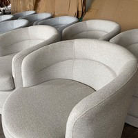 Fauteuil club moderne de luxe nordique, rembourré, en velours bouclé, pivotant, pour salon