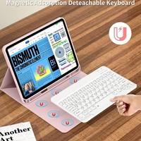 Étui de protection en cuir pour tablette iPad Air 11 pouces 1ère génération et 13 pouces avec capuchon magnétique, clavier rétroéclairé, compatibilité avec le stylet