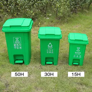 Tempat Sampah daur ulang 8 galon terbuka Pedal tempat sampah dengan tempat sampah cetak