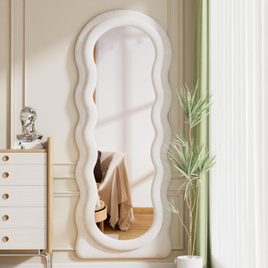 Wholesale Wavy Irregular Flannel Unbreakable Floor Standing Full Length Body Wall Room Home Decor <b>Mirror</b> Miroir Espejo Spiegel - Product Image 3