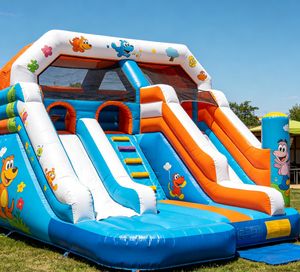 Château gonflable carré personnalisé avec motif de dessin animé, maison de saut pour enfants, taille et logo personnalisables pour <span class=keywords><strong>location</strong></span> de terrain de jeux extérieur - Product Image 3
