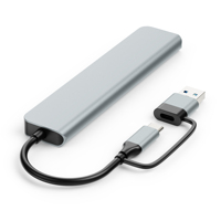 Hub Répartiteur USB Type C 8 en 1 en Aluminium avec 1 Port USB 3.0, 3 Ports USB 2.0, 1 Port USB C, Lecteur de Cartes SD/TF et Ports Auxiliaires 3.5mm