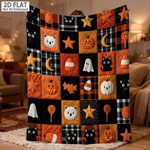 Manta de Franela con Motivos de Halloween, Manta para Siesta, Decoración para Fiestas, Regalo de Terror, Cálida, Súper Suave para el Hogar y la Oficina - Product Image 2