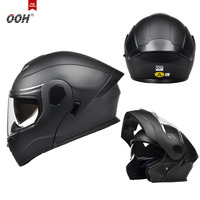Nouveau casque de moto OOH XL en ABS homologué DOT, casque intégral à visière double relevable pour hommes/femmes, adapté aux VTT/UTV/motos de neige/ADV