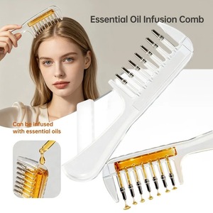 Peigne transparent portable pour racines de cheveux, applicateur de liquide, peigne de massage du cuir chevelu, brosse pour huile capillaire et sérum, outil de soin des cheveux anti-fuite - Product Image 1