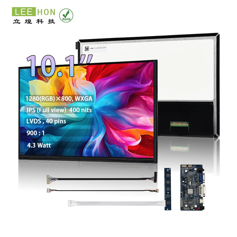 Tela TFT IPS LCD original de grau industrial de 10,1 polegadas EV101WXM-N10 LCD 1280x800 LVDS 400nits TFT painel fino