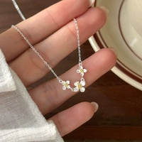 Romantische 925 Sterling Silber Gänseblümchen Blumen-Halskette 925 Silber Weiße Blumen-Kettenkette