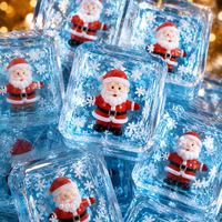 Jouets Squishy de Noël : Bonhomme de Neige, Cristal de Glace, Bonbon Malté à Presser, Cube de Glace Transparent, Jouet Anti-Stress