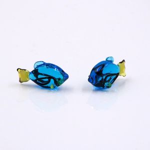 Thu Nhỏ Thủ Công Lampwork Bức Tượng Cá Thủy Tinh Màu Xanh - Product Image 6