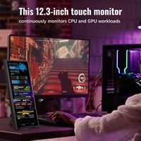 12.3" Touchscreen Secondary Monitor IPS LCD Stretched Bar Travel Display 1920x720 for USB-C Portable Laptop Use Black
