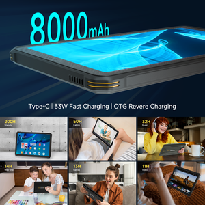 Nouvelle tablette robuste d'extérieur T1 8 pouces, étanche IP68, Android 14/ 8 Go + 128 Go, avec <span class=keywords><strong>test</strong></span> de chute de 1,22 m - Product Image 4