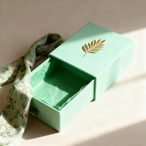 Biểu tượng tùy chỉnh Deluxe trượt Hộp ngăn kéo mờ nhiều lớp các tông Khăn hộp vàng lá quần áo Hộp quà tặng - Product Image 4