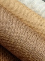 Papier peint végétal naturel en tapis de paille torsadé pour plafond, fond TV, porte d'armoire, finition de meubles, style chinois moderne pour salon