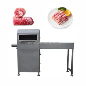 Mutton beef meat roll frozen meat block filling stuffer press tightening machine and clipper slicer price on sale