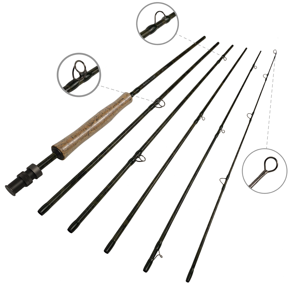 Giá Trị Tốt Nhất Kinh Tế Du Lịch Fly Rod 6 Phần Cho Fly Fishing (B06)