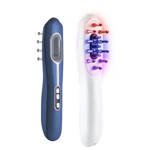 Oem ODM chống rụng tóc Laser da đầu massager EMS RF Microcurrent chăm sóc tóc có thể sạc lại tăng trưởng tóc lược