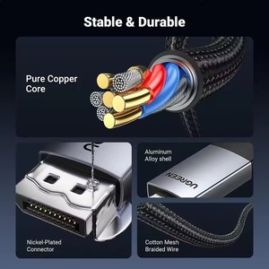 <span class=keywords><strong>Cable</strong></span> UGREEN <span class=keywords><strong>DisplayPort</strong></span> a HDMI 4K 60Hz de 3.3 pies/6.6 pies, <span class=keywords><strong>Cable</strong></span> Trenzado de Nailon DP <span class=keywords><strong>1.2</strong></span> a HDMI 2.0, Convertidor Unidireccional DP a HDMI - Product Image 4