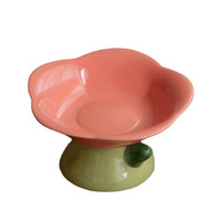 Bol en céramique antidérapant en forme de fleur pour chat, nouveau mangeoire pour chiens et chiots, nourriture, eau, plat surélevé, fournisseurs d'animaux de compagnie