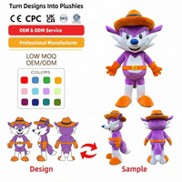 Fabricant de jouets en peluche personnalisés Usine de production de figurines tendance pour filles avec oreilles de chat et nœud, Merchandises culturelles Mosasaurus, Poupée personnalisée