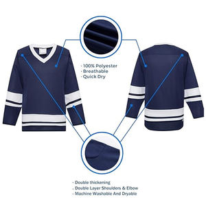 Vêtements de sport personnalisés, maillot de hockey réversible bleu <span class=keywords><strong>marine</strong></span>, impression numérique, service OEM, <span class=keywords><strong>uniforme</strong></span> de hockey sur glace de haute qualité - Product Image 3