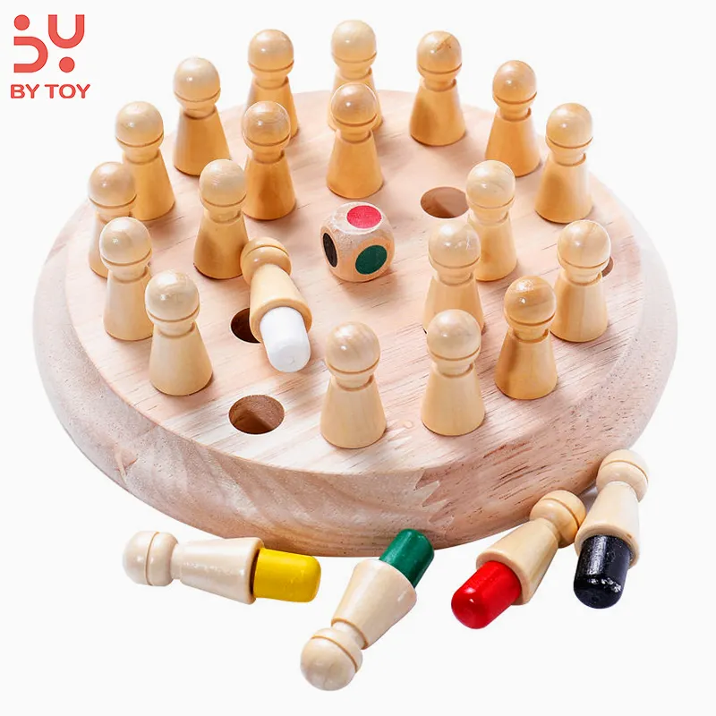 Bâton de mémoire en bois pour enfants, jeu d'échecs, bloc amusant, jeu de société éducatif, couleur, jouet de capacité Cognitive pour enfants, nouvelle collection 2023