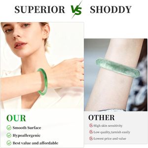 Bozamba Natural Jade <b>Bangle</b> Bracelet <b>Set</b> For Women Gift Jewelry Healing Wealth Luck Green Stone <b>Bangles</b> 3 Pcs - Product Image 3