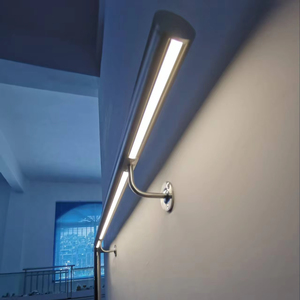 Rampe d'escalier en acier inoxydable avec lumière <span class=keywords><strong>LED</strong></span> chaude, noir mat - Product Image 1