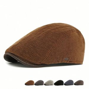 Autumn Winter Thickened Warm Hat British Men's Corduroy Ivy Hat - Product Image 1