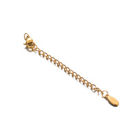 Accessoires bijoux chaîne étendue gravée étiquette 5cm queue chaîne mousqueton fermoir acier inoxydable bricolage filles accessoires bijoux