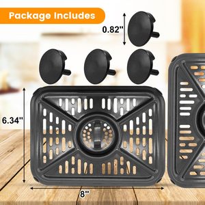 Plaque de <span class=keywords><strong>cuisson</strong></span> de remplacement pour friteuse à air double zone NJ <span class=keywords><strong>Foodi</strong></span> DZ401 DZ550 10QT, antiadhésive avec pieds en caoutchouc, accessoires - Product Image 2