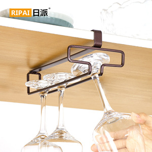 Estante para copas de vino Ripai, para colgar debajo del gabinete, sin necesidad de perforar, soporte de almacenamiento para copas de vino tinto - Product Image 1