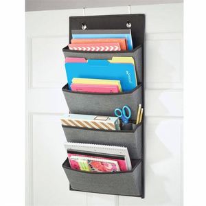 High Quality Over Door Hanging <b>Storage</b> Organizer Hanging Wall <b>File</b> Folders Holder 4 Large Pockets Holds Office Supplies <b>File</b> Bag - Product Image 2