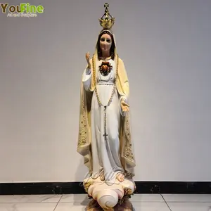 Religioso Vivid a Grandezza naturale In Fibra di vetro Resina di Nostra Signora di Fatima Statua