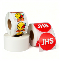 Étiquettes adhésives rondes personnalisées imprimées en relief PET BOPP PVC PE avec vernis sélectif UV, autocollants en vinyle avec logo