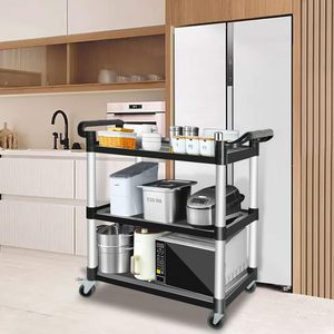 รถเข็นพลาสติกเชิงพาณิชย์ 3 ชั้น สำหรับร้านอาหารและงานจัดเลี้ยง - Product Image 5
