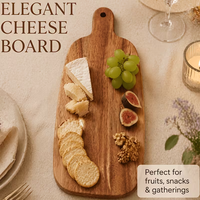 Plateau rectangulaire en bois créatif avec poignée ergonomique pour viande, steak, fromage, fruits, pain, plateau en bois antidérapant