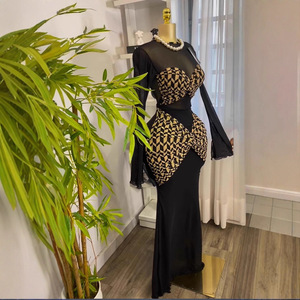 ชุดเดรสแขนยาวพิมพ์ลายเย็บปะติดปะต่อสำหรับผู้หญิงแฟชั่น - Product Image 3