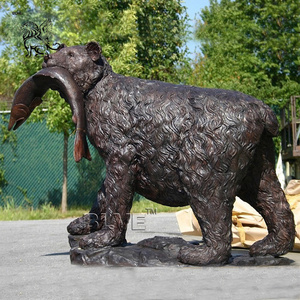 Statua Decorativa da Esterno di Grande Orso <span class=keywords><strong>Kodiak</strong></span> Marrone in Bronzo, Sculture in Metallo di Grandi Animali Selvatici in Vendita - Product Image 5