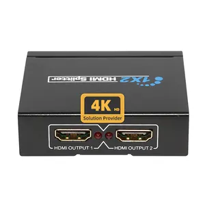 4K * 2K chất lượng cao bán buôn 1x2 HDMI spliter 1 trong 2 out HDMI Splitter cho màn hình kép HDTV HDMI Splitter