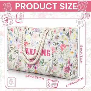 Ensemble de sacs de rangement portables en polyester à motif floral moderne, trois pièces, pour jeux et échiquier - Product Image 5